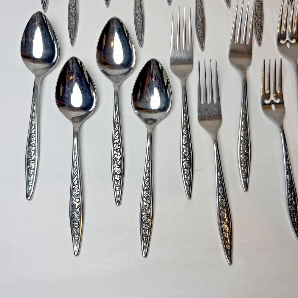 Ekco eterna Santiago Stainless Silverware 25 Pieces Forks Spoons Knives Japan - Picture 4 of 8